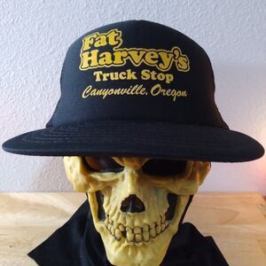 Deadstock Vintage Fat Harvey's Truck Stop Oregon Snap Back Trucker Hat